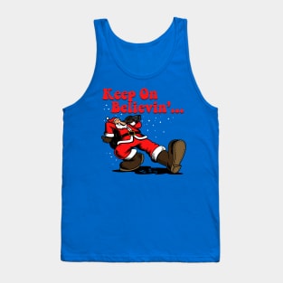 Santa Claus Keep On Truckin' Retro Vintage Christmas Parody Tank Top